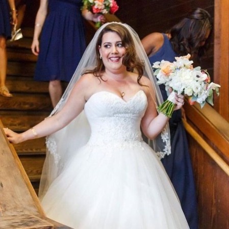 Katharine Luckinbill in her wedding dress.